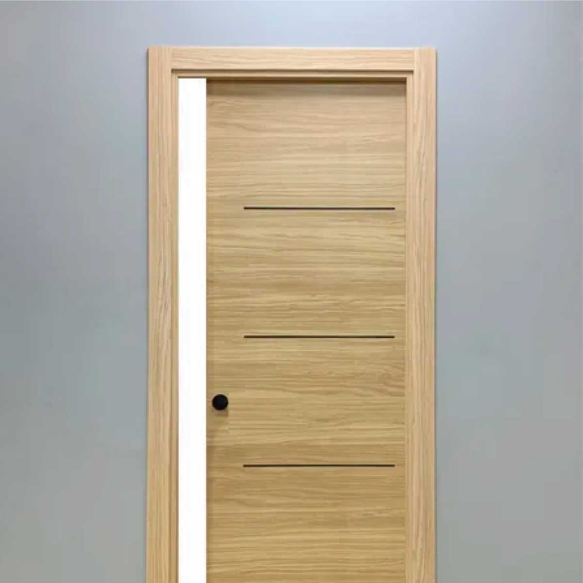 puerta corredera empotrada abierta