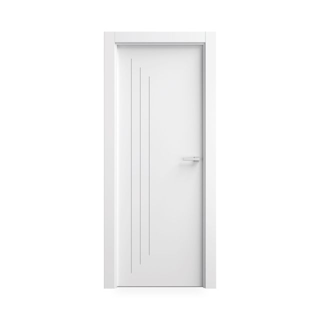 Puerta Blanca 3 Rayas Verticales Maciza Modelo TB703