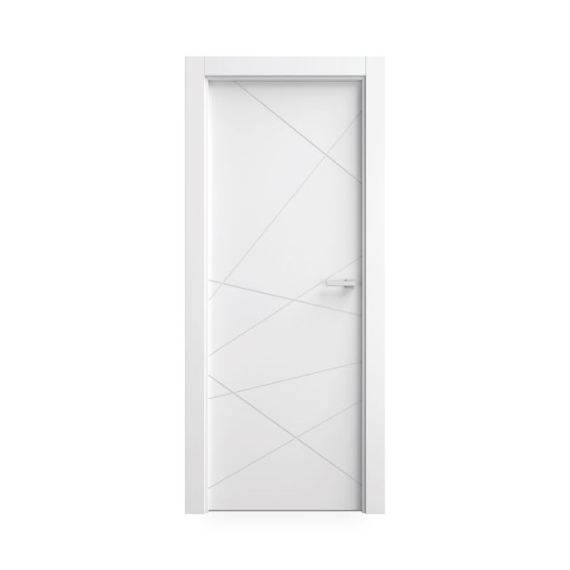 Puerta Lacada Blanca Maciza Modelo TB77 con Diseño Geométrico Abstracto