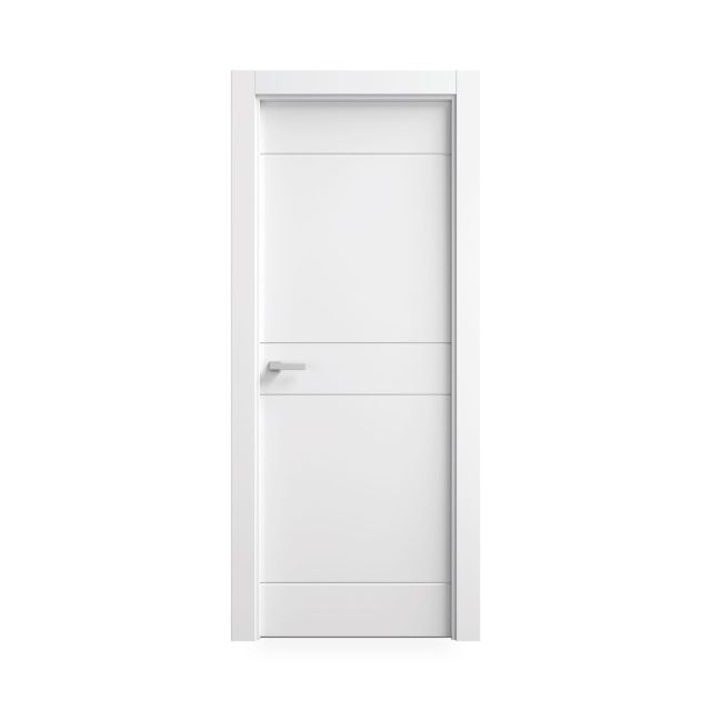 Puerta Lacada Blanca Maciza Modelo TB855 con Diseño Minimalista de Panel Doble
