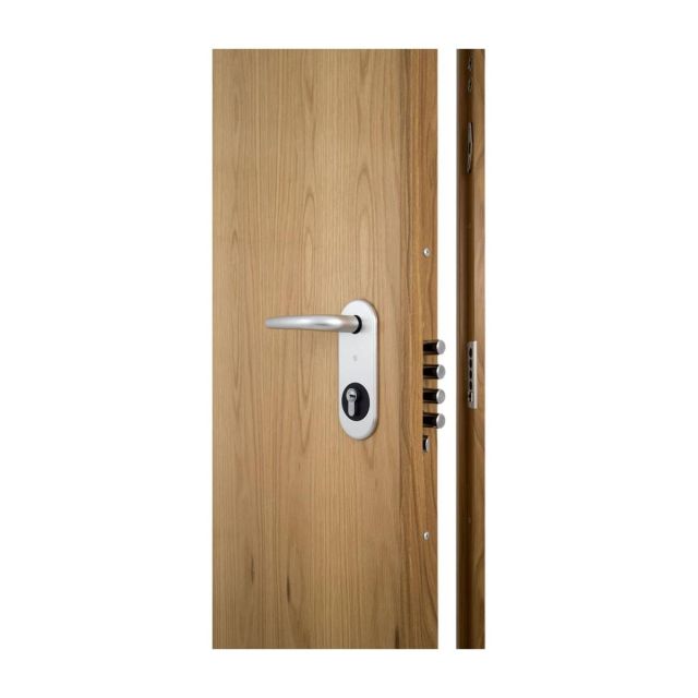 puerta-acorazada-roble-cerradura