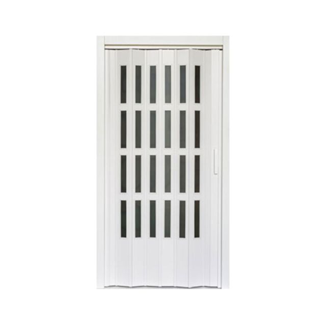 Puerta plegable blanca de vidrio