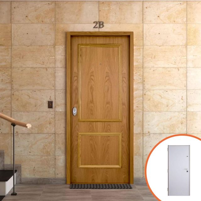 puerta acorazada roble 2 cuadros