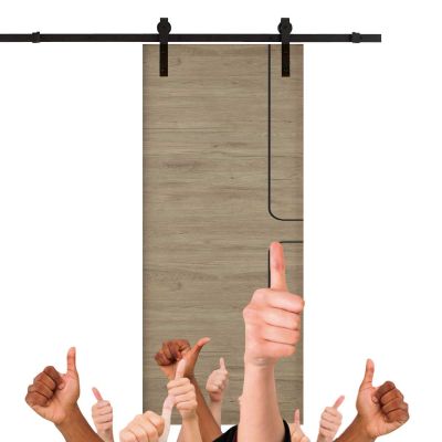 puerta corredera con pulgares hacia arriba simulando ventajas