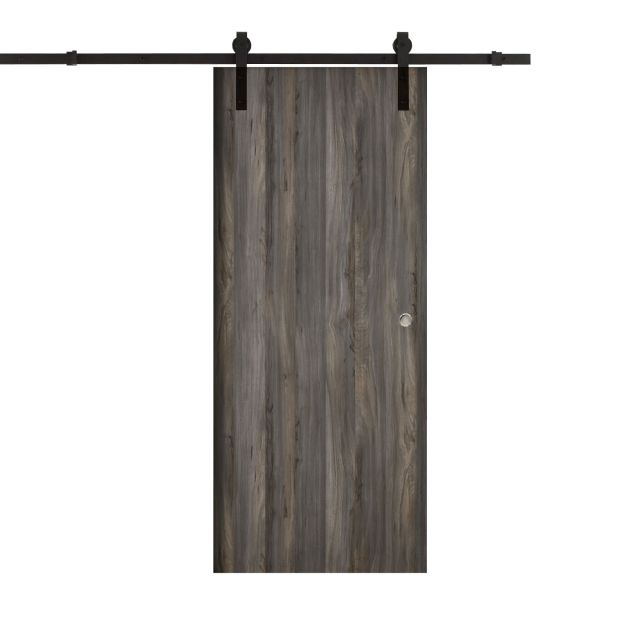 puerta corredera gris laminada lisa