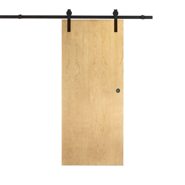 puerta corredera lisa maciza de pino lacada natural AL0C