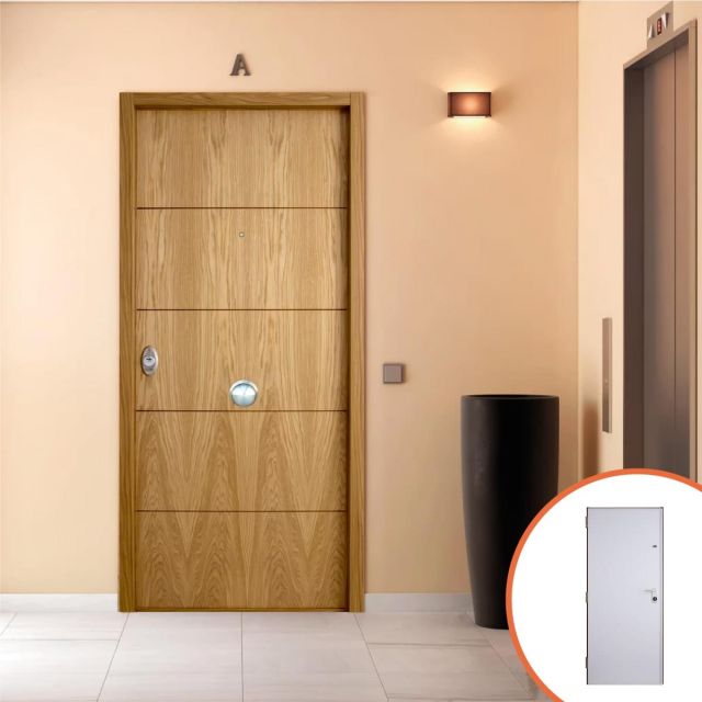 puerta acorazada roble rayas horizontales